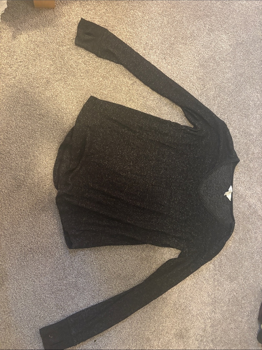 Market & Spruce Black Metallic Crewneck Sweater
